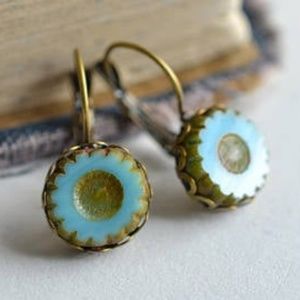 Aqua Blue Neo Vintage Earrings
